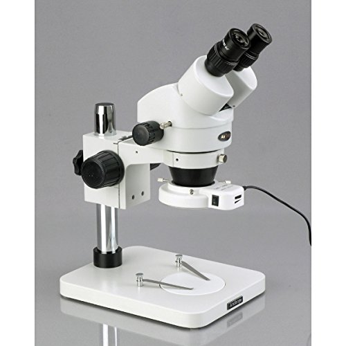 AmScope SM-1BSX-64S 3.5X-45X Inspection Dissecting Zoom Power Stereo Microscope with 64-LED Light