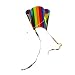 Produktbild Hffan Premium Einleiner Drachen für Kinder ab 3 Jahren – 52*63cm – Beeindruckender Rainbow Kite mit Schweif Kinder bunte Mini Pocket Kite Outdoor Fun Sport Software Drachenfliegen (Mehrfarbig A, 52*63cm)