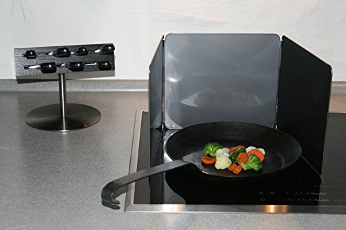 Spritzschutz Küche Länge 25 cm und Höhe 23 cm drei faltbaren Klappen aus Metall mit Antihaft-Beschichtung - 3