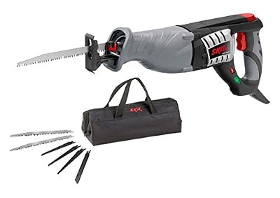 Skil 4900AK Scie Sabre a Variateur de Vitesse (1050W, Changement de Lame sans Outil, 6 Lames Scie Sabre, Sac de Transport)