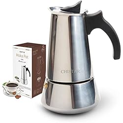 CHISTAR Cafetière Italienne en INOX pour Plaque à Induction Gaz - 300ml