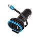 Produktbild USB KFZ Adapter Schwarz 5V / 3 A Dreifach Auto Ladegerät 2X USB-Ports mit USB-Ladekabel Typ-C Zigarettenzünder Dual Port Car Charger 12-24V Schnellladeadapter