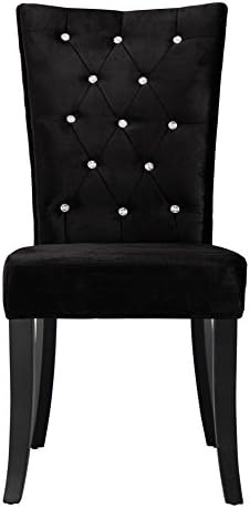 Radiance Velvet Dining Chairs Set of 2 (Black, Crushed Velvet)