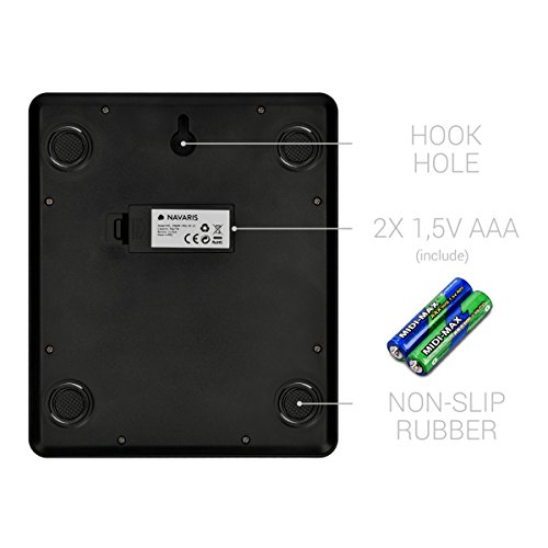 Navaris Digitale Küchenwaage mit LCD Display – Präzise elektronische Design Waage mit max 5 kg in Silber Schwarz Briefwaage Feinwaage - 6