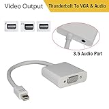 * Soporta resolución: hasta 1080p, resolución de vídeo 1920 * 1200, reducir la transmisión de señal en blanco situación aparece; no es bidireccional, sólo puede soportar señal de Thunderbolt Laoptop a pantalla VGA, no admite VGA a Thunderbolt/Mini DisplayPort.