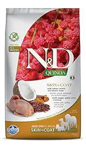 FARMINA PET FOODS Dry Dog Food Grain Free Quinoa Skin & Coat Quail Adult (2.5 Kg)