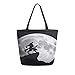 Produktbild Werwolf Silhouette Moon Night Tragbare Große Doppelseitige Casual Leinwand Tragetaschen Handtasche Schulter Wiederverwendbare Einkaufstaschen Reisetasche Für Frauen Männer Lebensmittelgeschäft Reise