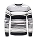 Produktbild Sweatshirt Herren Langarmshirt Herbst Slim Langarm Streifen Outwear Männer Pullover Vintage T-Shirt Btruely Winter Strickpullover Rundhals Langarmhemd