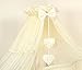 LUXURY BABY COT/BED CANOPY DRAPE-BIG 480cm HEARTS + HOLDER (Cream)