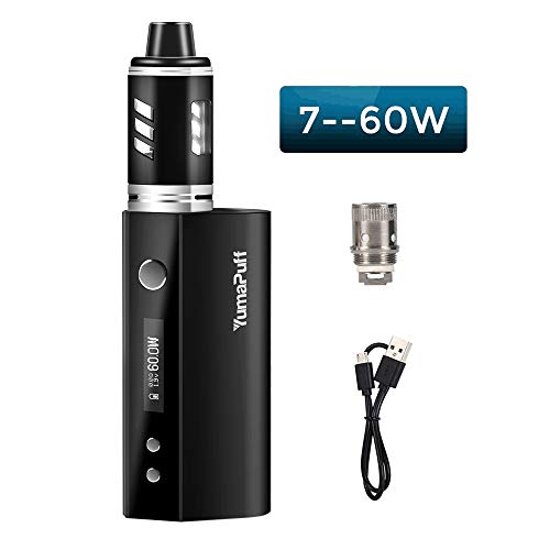 cigarrillo electrónico, kit de caja de loros YumaPuff. Mod. De caja mod. De 60 vatios. Mod. OLED de caja OLED recargable con modo VW. E Cig Vape Pen - Sin nicotina, sin líquido E (60W)