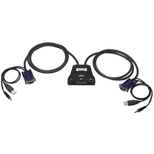 Manhattan 2-Port Mini-KVM-Switch mit Audio USB schwarz 151245