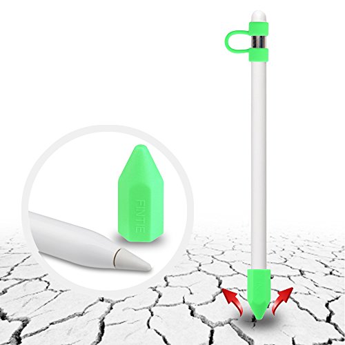 [3-Pack] Fintie Apple Pencil Stift Kappehalter/ Schreibfeder-Abdeckung/ Halterung für Lightning Kabel Adapter für den iPad Pro Pencil (Apple Pencil, Ladekabel und Adapter sind nicht im Lieferumfang enthalten), Fluoreszierende Grün - 4