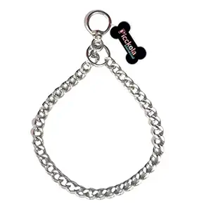 Picckola International Chrome Plated Iron Choke Chain for Dogs, Dog Collar Chain (Collar Size 24 Inch, No.6)