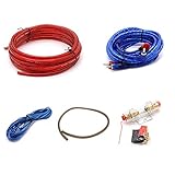 Erdungskabel: 0,52 m. Crewell Kfz-Elektronik-Zubehör-Set für Autos/Audio / Subwoofer/Verstärker / Verkabelung/Sicherungshalter