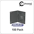 100 x Black Genuine Amaray DVD Cases 14mm Spine
