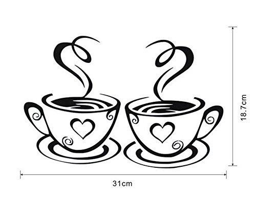 Lumanuby Wandtattoos Küche Wanddeko Kaffee Wandsticker Wandaufkleber für Glasfenster Café Esszimmer Und Restaurant - 2