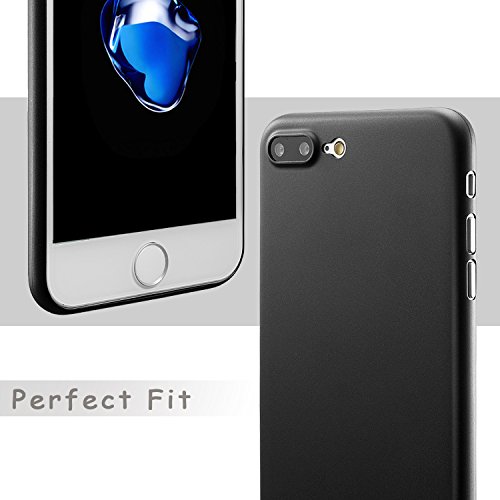 Funda iphone 8 plus   iPhone 7 plus  5 5 pulgadas  0 3mm extremamente fina y ligera de perfecta para la m  s delgada funda dura protectora de parachoques con una cubierta trasera semitransparente Negro
