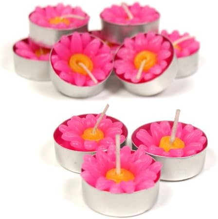 Decorative Pink Daisy Flower Candle Tealight x10