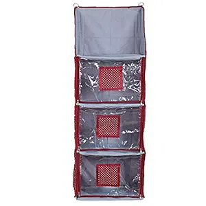 Kuber Industries Cotton Four Cabinet Hanging Baby Almirah (Maroon)-CTKTC025365