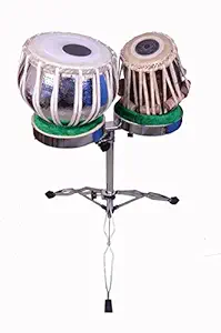 mBeat stands Stainless Steel Stand for Tabla (Chrome, Medium)