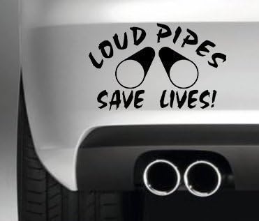 LOUD PIPES SAVE LIVES STICKER FUNNY BUMPER STICKER CAR VAN 4X4 WINDOW PAINTWORK DECAL GRAPHIC
