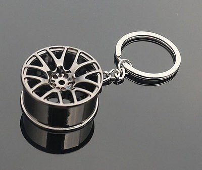 Preisvergleich Produktbild Schlüsselanhänger Felge Auto Schlüsselkette Tür Schlüssel Wiedergabe Autos schwarz