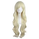 100% Marca Nueva MapofBeauty 28 pulgada/70 cm Peluca De Pelo Rizado Largo Natural Natural De Moda (Ligero dorado)
