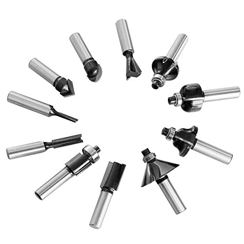 Arebos Oberfräse Holz Fräse maschine Hand Kanten 1200 W, inklusive 12 Fräser und Koffer, 4260199750179 - 6