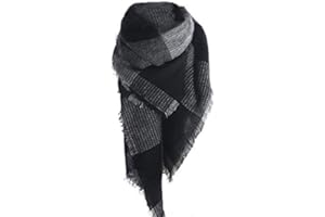Sawekin Damen XXL Schal Halstuch/Poncho kariert quadratisch Karo schal Herbst/Winter Warmer Schal