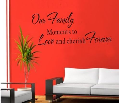 MCHSHOP(TM) Our Family Moments to Love and cherish Forever Wall Stickers Home Room Decors Mural Art Decals Adhesive Decorative