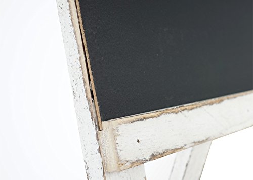 Pflanzregal mit Tafel, Standregal Blumenständer, 117x34x58cm Shabby-Look Vintage ~ weiß - 6
