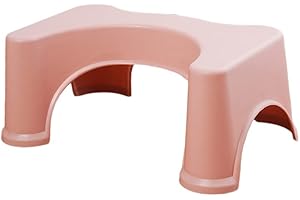 BOKIOESDE Taburete de plástico para caca, antideslizante, para inodoro, banco de baño en cuclillas, escritorio, Rosa