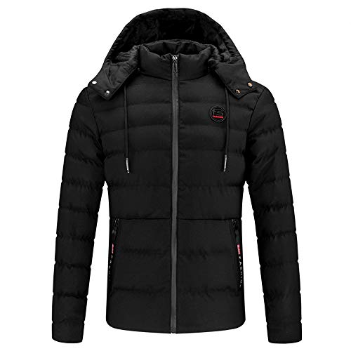 Preisvergleich Produktbild Geilisungren Herren Daunenjacke Winterjacke Hooded Puffer Jacket Warm Steppjacke gefüttert mit Abnehmbare Kapuze und Stehkragen Übergrößen Verdicken Wintermantel Übergangsjacke Outwear