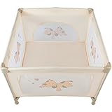 TecTake Baby Laufstall Babybett Kinder Reisebett | inkl. Schlafunterlage + Transporttasche | beige - 2