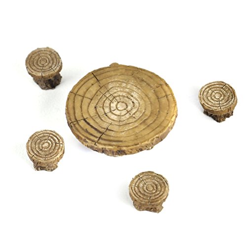 Woodland Table and Stool Set – Fiddlehead Fairy Garden Collection - 3