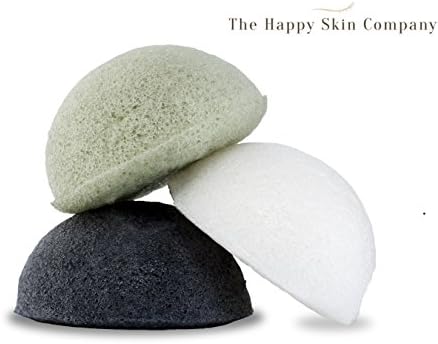 Konnyaku Natural Konjac Sponge Konjac Facial Cleansing Sponge Improve Skin's Look and Feel Individually Wrapped Face Cleaning Sponges (Black)(Pack of 1)