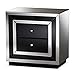 Price comparison product image Baxton Studio Carolina Hollywood Regency Glamour Style Mirrored 2-Drawer Nightstand, Black/Silver Mirrored