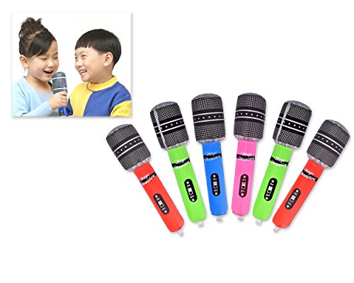 DSstyles 6 Stück 24cm Aufblasbares Mikrofon Ballon Party Liefert Musikalische Spielzeuge