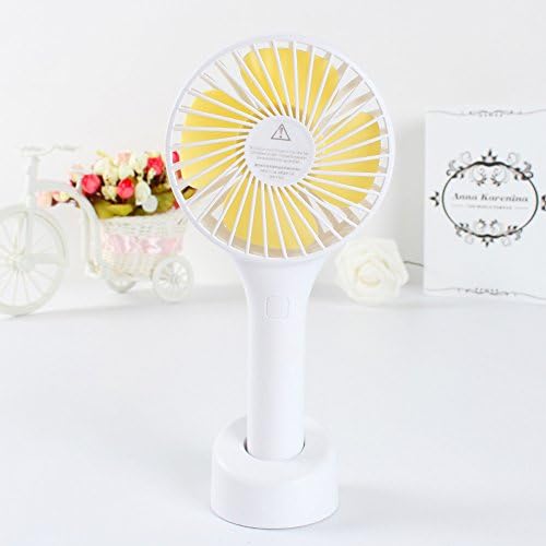 AWLLY Mini Portable USB Fan Rechargeable Low Noise Handheld&amp;Desktop Fan 3 Speeds 1300Ma Pink,Blue,Yellow,Navy Blue,Yellow