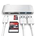 MoArmouz® USB Type C Hub for MacBook 12-Inch (USB 3.0) 3 in 1 Combo Hub [1 YEAR WARRANTY] Includes 1 SD memory port, 1 Microsd Memory Port Card Reader and Charging Port - Computer Accessories / Memory Card Readers / Hubs [SILVER] RS.4999.00