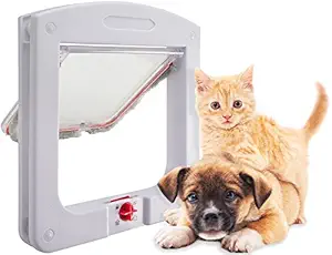 Paws & Pals Dog Cat Flap Doors with 4 Way Lock for Pets Entry & Exit - Durable Model