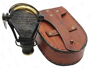 Averx Binocular/monocular Full Brass Single Eye with Antique Look with Lather Box