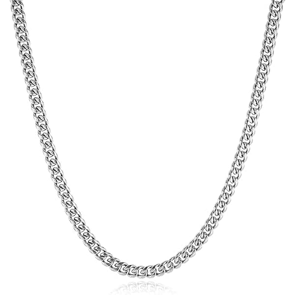 ARGENTO REALE 925 Sterling Silver Box Chain Necklace for Men and