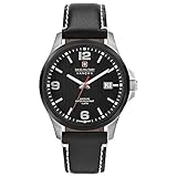 SWISS MILITARY-HANOWA Herren Analog Quarz Uhr mit Leder Armband 06-4277.33.007