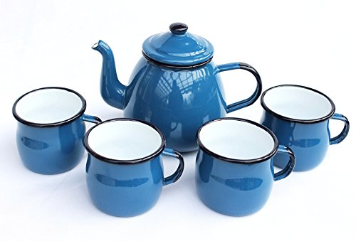 spécification 5 Pièces théière 4 tasses 582AB 501w émaillé 7/cafetière-email-email bleu