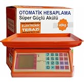 Computational Electronic Scale 40kg Rechargeable Cordless Digital Market Scale Memory 2 Sided illuminated Display