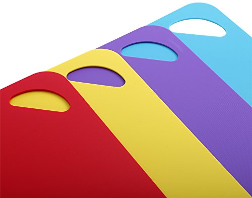 MAOYUAN Antibakteriell Schneidebrett Kunststoff Rutschfest flexible Kunststoff Matten Schneidebretter Set mit 4 29*19cm - 3