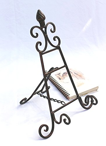 DanDiBo Mini-Staffelei aus Metall Kochbuchständer 101836 Kochbuchhalter 36 cm antik - 2