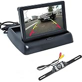 Meimeier Park Yardımı Araba Arka G&ouml;r&uuml;ş Kamerası + 4.3 İn&ccedil; Renkli LCD Araba Katlanabilir Monit&ouml;r 2'si 1 Arada Gece G&ouml;r&uuml;ş Kamer