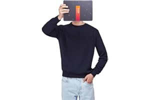 NUQLO Felpa Uomo Senza Cappuccio | No Logo | Cotone Premium | Basic - Sportivo - Casual | Senza Zip | Semplice Tinta Unita